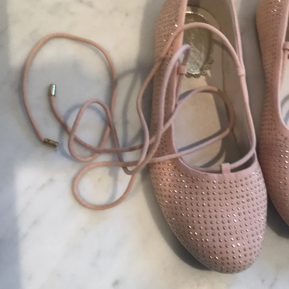 Joyfolie Girls Pink Sparkle Ballet Flats
